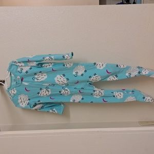 Carter's Girls One-Piece Footed Pajamas - 3T - Light Blue w/ Sheep & Moons